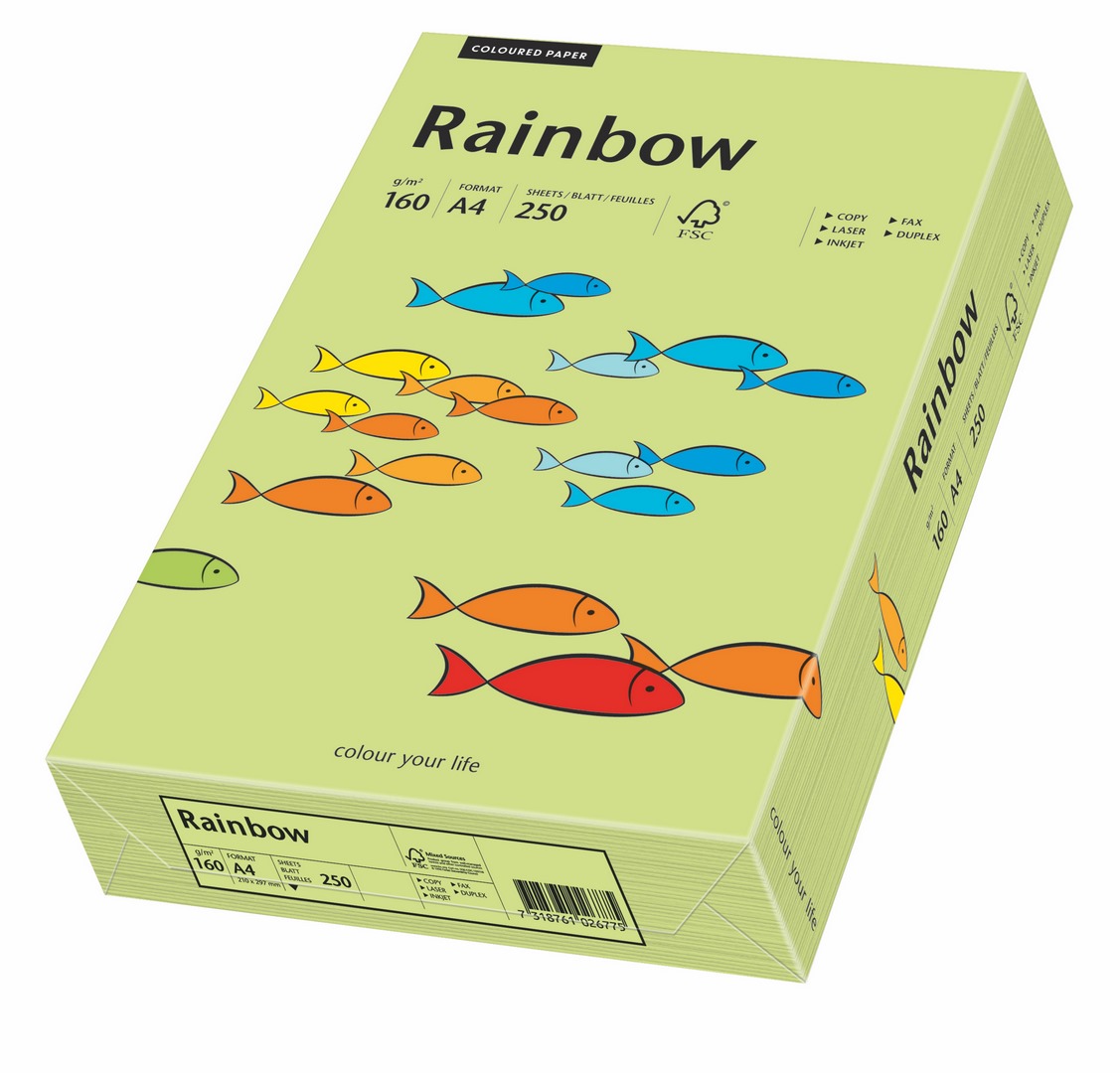 Papier ksero Rainbow A4 160g jasny zielony R74 Papyrus